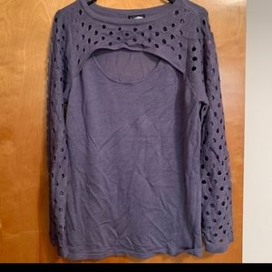 Longsleeve polka-dot holes top